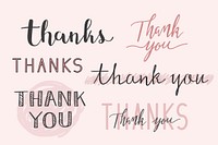 Thank you typography vector collection