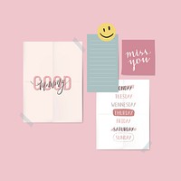 Cute daily notices psd happy face
