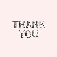 Thank you typography psd word design element
