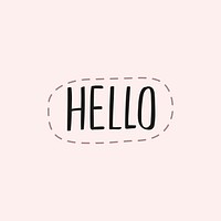 Hello typography psd pink background