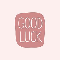 Good luck typography psd pink background