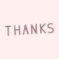 Thanks typography design on a pink background vector