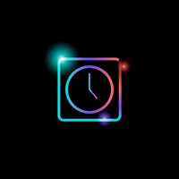 Clock social media icon vector
