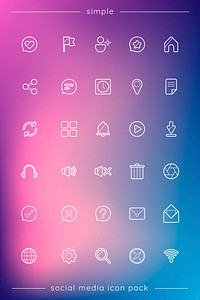 Social media icon pack vector