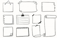 Hand drawn paper elements vector set