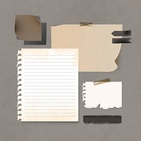 Blank vintage note paper template vector collection
