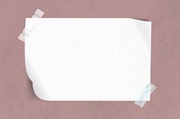 Blank white paper taped on pink background vector