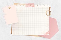 Feminine grid note paper vector