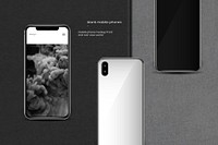 Mobile phone mockup front and rear view vector