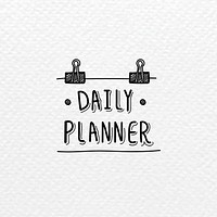Daily planner typography design vector