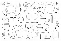 Arrow and speech bubble doodle vector collection
