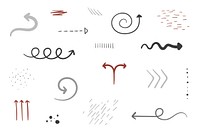 Earth tone arrow doodle vector collection