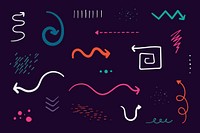 Colorful arrow doodle vector collection