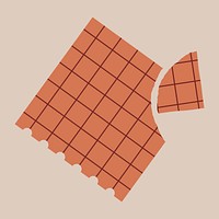 Torn orange grid notepaper vector
