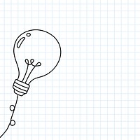 Creative light bulb doodle on grid background vector