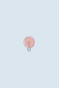 Creative pink light bulb doodle on blue background vector