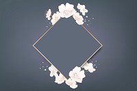 Rhombus cherry blossom frame vector
