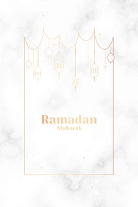 Ramadan Mubarak frame with lantern vector