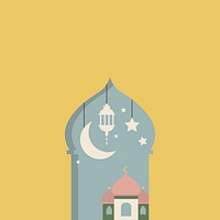 Yellow Ramadan Mubarak vector Eid background