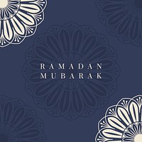 Blue Islamic floral background vector for Ramadan Mubarak and Eid festivals