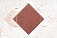 Rhombus reddish brown frame on marble background vector