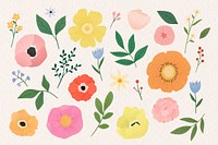 Colorful floral design set vector
