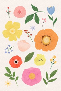 Colorful floral design set vector