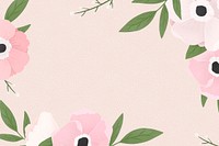 Pink floral frame design vector