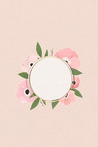 Pink round frame design vector