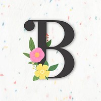 Elegant floral letter B vector