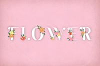 Elegant flower lettering design vector