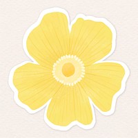 Yellow flower sticker illustration