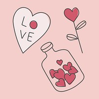 Hand drawn valentine&#39;s gift doodle vector collection