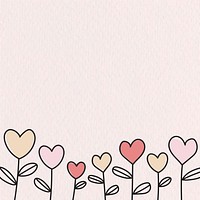 Hand drawn heart flower doodle vector collection