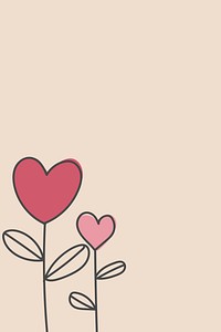 Hand drawn heart flower doodle vector collection