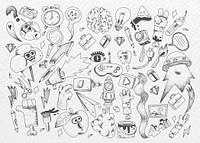 Creative doodle set design vector