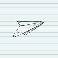 Paper plane doodle design vector