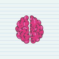 Pink brain doodle design vector