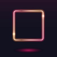 Retro neon square badge vector