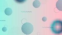 Geometric halftone desktop wallpaper, blue and pink background 