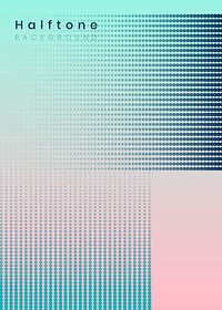 Geometric halftone blue and pink background vector