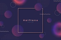 Square frame on halftone navy blue background vector