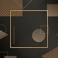 Square frame on halftone black background vector