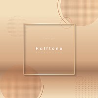 Square frame on halftone brown background vector