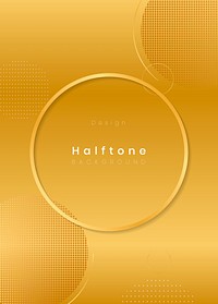 Round frame on halftone yellow background vector