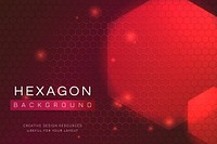 Red hexagon background design vector