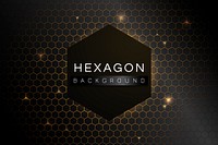 Golden hexagon background design vector