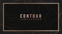 Gold frame topographic contour lines background vector