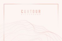 Pink frame topographic contour lines background vector