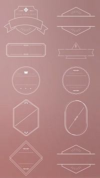 Badges on pink background vector collection